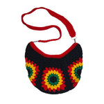 Crochet Crossbody Bag (Dark Chocolate with African Fire Sunflower Motif)