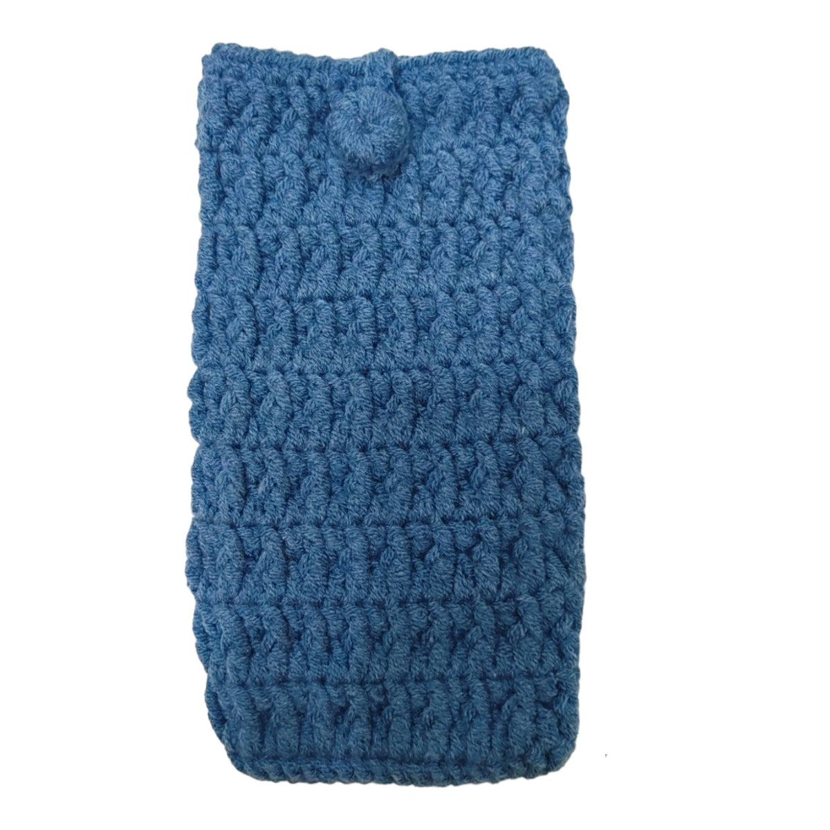 Crochet Mobile Phone Bag, Power Bank Case (Cyan Sky)