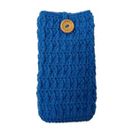 Crochet Mobile Phone Bag, Power Bank Case (Lapis Blue)