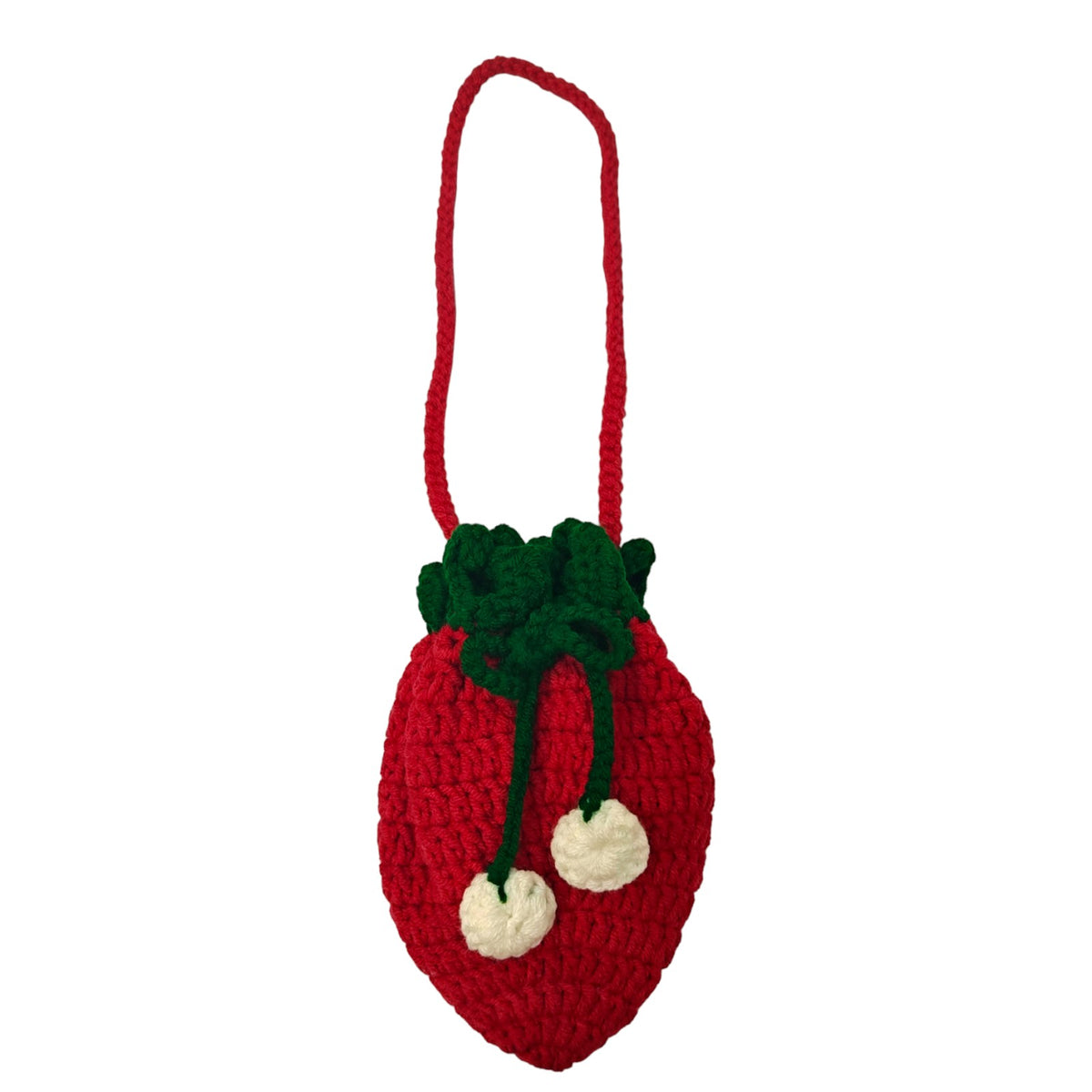 Crochet Strawberry Pouch Bag (Strawberry)